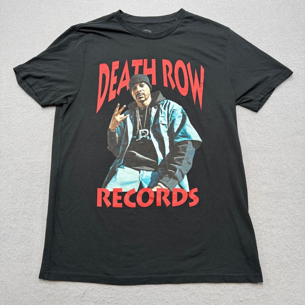 Death Row Records T-Shirt Men's Large Black Snoop Dogg Hip Hop Streetwear Grunge
